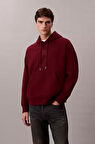 Erkek Regular Fit Premium Terry Kapüşonlu Sweatshirt - Bordo | M