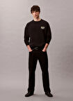 Calvin Klein Jeans Bisiklet Yaka Siyah Erkek Sweatshırt LV04RD206GUB1 PREMIUM FLEECE LOGO C