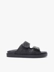 DOUBLE STRAP RAFFIA SANDAL Kadın Siyah Terlik - FW0FW09122