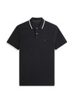 Tommy Hilfiger Siyah Erkek Logo Baskılı Polo T-Shirt MW0MW42748BDS_PIQUE UNDERCOLLAR REG