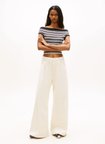 Tommy Jeans Siyah Kadın Kayık Çizgili Kazak TJW OFF SHOULDER STRIPE SWEATER