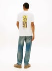 Tommy Jeans Ekru Erkek Regular Fit Baskılı T-Shirt DM0DM22532YBL Ekru T-Shirt