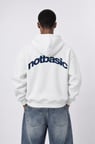 Erkek notbasic Baskılı Oversize Hoodie Ekru