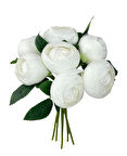 Yapay Çiçek 10lu Süt Beyaz Şakayık Demeti Erengül Gelin Buketi Çiçeği