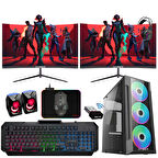 Xaser Xsr1186 Ryzen 5 5500 16GB Ram 512GB M.2 NVMe SSD 4GB GT740 23.8" 100Hz Dual Curved Oyuncu Bilgisayarı