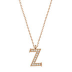 925 Ayar Gümüş Rose Z Harfi Kadın Gümüş Kolye