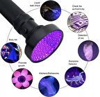 Fourseason 100 LED li Uv Fener Mor Işık Sah. Para Bakteri İdrar vs. Ultraviyole Dedektör Pilli Feneri