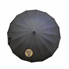 Marlux 16 Telli Baston Ahşap Sap Vale Şemsiye Siyah