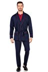 5605 Erkek Çeyizlik 3'lü Rob Pijama Takım Lacivert