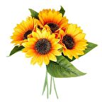 Yapay Çiçek Ay Çiçeği 6 Çiçekli Buket Gerçeksi Doku A Kalite