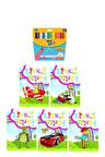 3-6 Yaş Zevkli Boyama Kitapları 5 li +Bic Kids XL12 li Keçeli Boya (Jumbo)