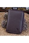 Karalı Unisex Hakiki Deri Fermuarlı Kartlık Cüzdan 4 Renk Kd109