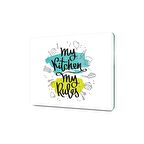 Decovetro Cam Kesme Tahtası My Kitchen Rules Desenli 20x30 Cm