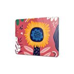 Decovetro Cam Kesme Tahtası Turuncu Mavi Çiçek Desenli 20x30 Cm