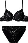 Kadın Sütyen Külot Takımı Siyah Puantiyeli