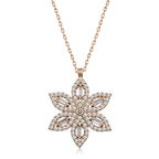 925 Ayar Gümüş Rose Nergiz Çiçeği Kadın Gümüş Kolye