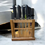 Lazoğlu bıçak seti - 5 parça şef mutfak bıçak seti takımı standlı