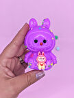 Sevimli Tavşan Squishy Pullu Yumuşacık (6x9 cm) Sukuşi - Mor