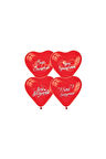 Seni Seviyorum"baskılı 12" Kırmızı Kalp Balon