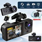 3’lü Lensli 1080P WiFi Araç Kamerası Gece Görüş G-Sensör ve Park Modu ile Üst Düzey Güvenlik