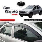 Dacia Duster 2010-2017 Uyumlu Mugen Cam Rüzgarlığı Seti Piano Black 4'lü İthal