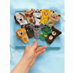 10'lu Hayvanlar Parmak Kukla Seti - Eğitici 10 Adet Hayvan Parmak Kukla Oyun Seti