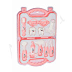 Oyuncak Taşınabilir Aksesuarlı Çantalı Pembe Dişçi Doktor Seti - Dişçi Doktor Meslek Oyun Set