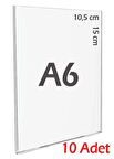 A6 U-Tipi Dikey Şeffaf Föylük Menü Fiyatlık Broşürlük Etiketlik (10 Adet)