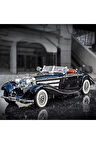 MERCEDES 500K SİYAH ESKİ KLASİK ARABA KAPILAR AÇILIR SESLİ VE IŞIKLI MERCEDES 500 K DİECAST ARABA