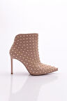Dgn 5274 Kadın Metal Diken Desenli Topuklu Bot