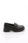 Dgn 2854 Kadin Metal Aksesuarli Loafer Ayakkabi