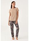 Pierre Cardin 8796 Kısa Kol Kadın Pijama Takım Vizon