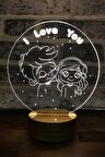 3 Boyutlu Aşk Kız Ve Erkek Led Masa Lambası