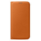 Galaxy S6 ile Uyumlu Flip Wallet (Tekstil) Turuncu EF-WG920BOEGWW