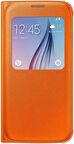 Galaxy S6 ile Uyumlu S View Cover (Deri Görünümlü) Turuncu EF-CG920POEGWW