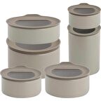 Neoflam Fika One 6'lı Seramik Saklama Kabı Seti Gri