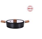 0128 D-NEOBN224L BIEN ALUMINYUM DOKUM SIG TENCERE SIYAH 24CM