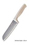NEOFLAM FİKA BEJ MİCROBAN SANTOKU BIÇAK 18 CM