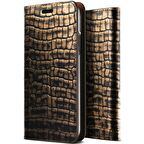 VRS Design iPhone X Genuine Croco Diary Kılıf Dark Gold