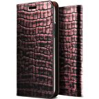 VRS Design İPhone X ile Uyumlu Genuine Croco Diary Kılıf Rose Pink