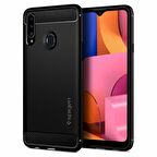 Spigen Galaxy A20s ile Uyumlu Kılıf Rugged Armor Matte Black