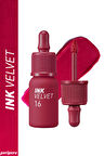 Yüksek Pigmentli, Kadife Görünümlü, Gün Boyu Kalıcı Tint Peripera Ink Velvet (16 Heart Fuchsia Pink)