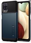 Spigen Galaxy A12 ile Uyumlu Kılıf Slim Armor Metal Slate
