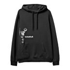 Basketball  Baskılı Siyah Hoodie