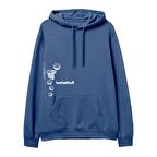 Basketball Baskılı Hoodie-Royal Mavi