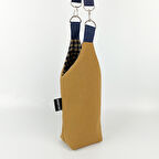 Woodycord 1 Litrelik El Yapımı U Model Hardal & Lacivert Matara Kılıfı