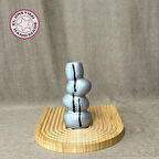 Uretti - Ayşe 7362 4706 El Yapımı Gri Taş Motifli Dekoratif Biblo / Vazo - 18 x 9 Cm