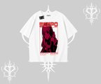 Oversize Tshirt Anime Waifu Kırmızı Grafik Desenli