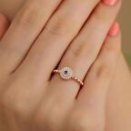 925 Ayar Gümüş Ayarlanabilir Yüzük Rose