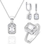 925 Ayar Gümüş Baget Taşlı Zarif Kadın Takı Set